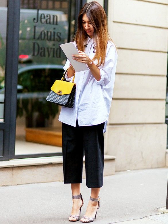 Tip Of The Day: What To Wear With An Oversized Shirt | White shirt .