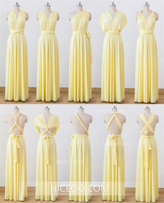 Pale Yellow Infinity Bridesmaid Dresses,Convertible Dresses .