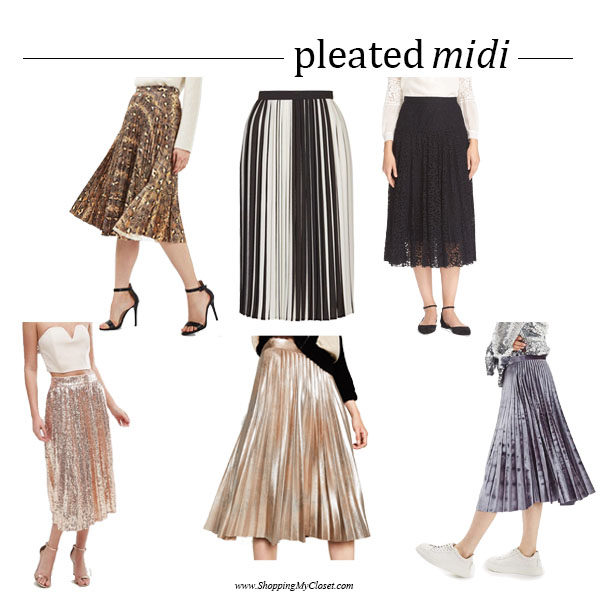 Style: pleated midi skirts | SHOPPINGMYCLOSET.c