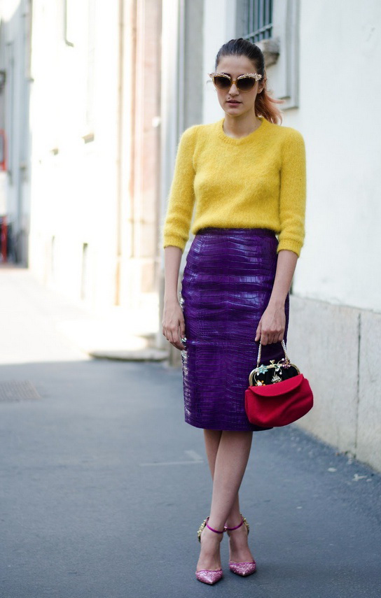 Colored Leather Skirts And How To Wear Them 2020 | FashionTasty.c