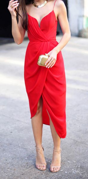 WANTED STYLE - Draped midi dress // buy here and here | Evening .