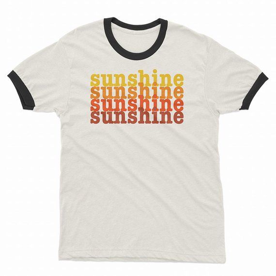 Sunshine Vintage Style Retro T Shirts Positive Words Shirt | Etsy .
