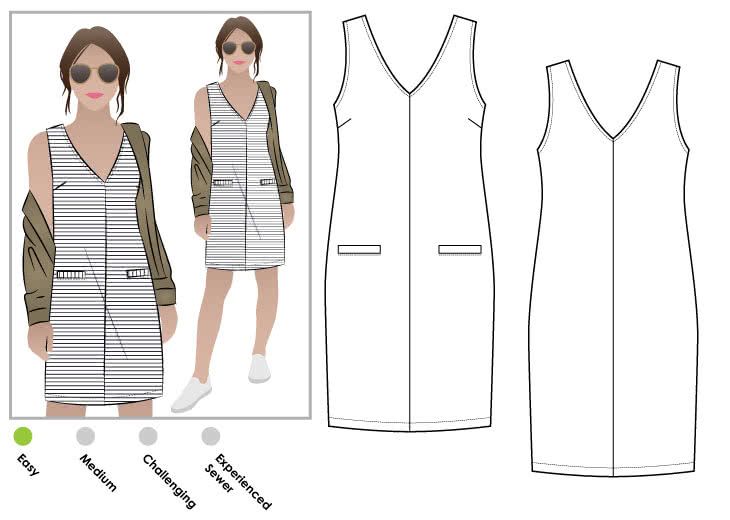 Sia Knit Dress | Shift dress pattern, Knit dress, Sewing dress