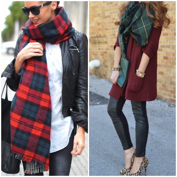 7 Ways To Wear And Style A Tartan Scarf | Oversized Plaid Blanket .