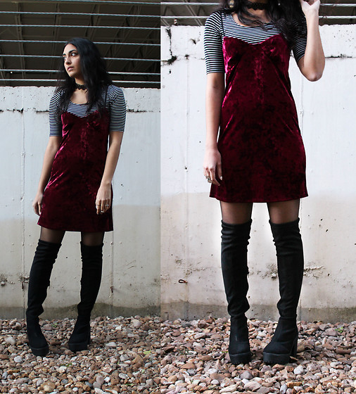 Gina - - Velvet Slip Dress | LOOKBO