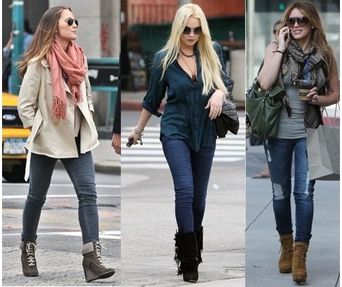How to Wear Wedge Boots | Wedges outfit casual, Western dresses .