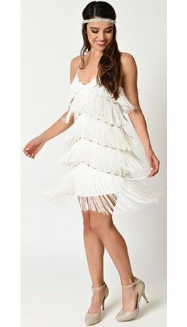 Flapper Dresses - 20s Vintage-Inspired Flapper Dresses | White .