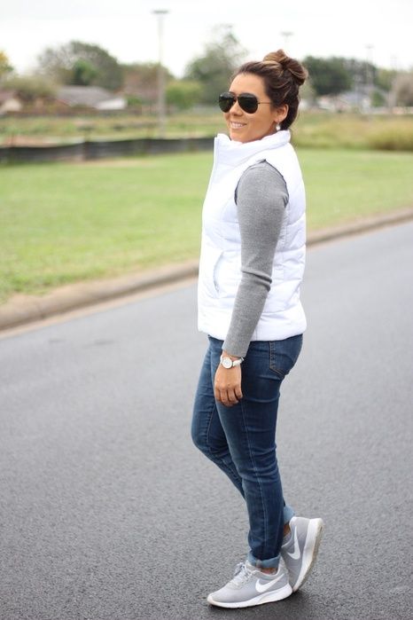 White puffer vest outfit Shop Collective Looks from runwayteacher .