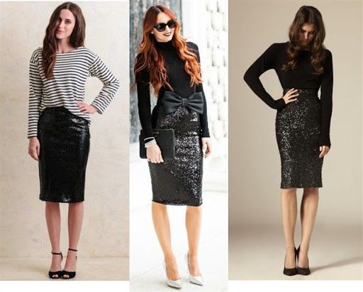1.+black+sequin+pencil+skirt+.jpg (512×412) | Tulle skirt fashion .