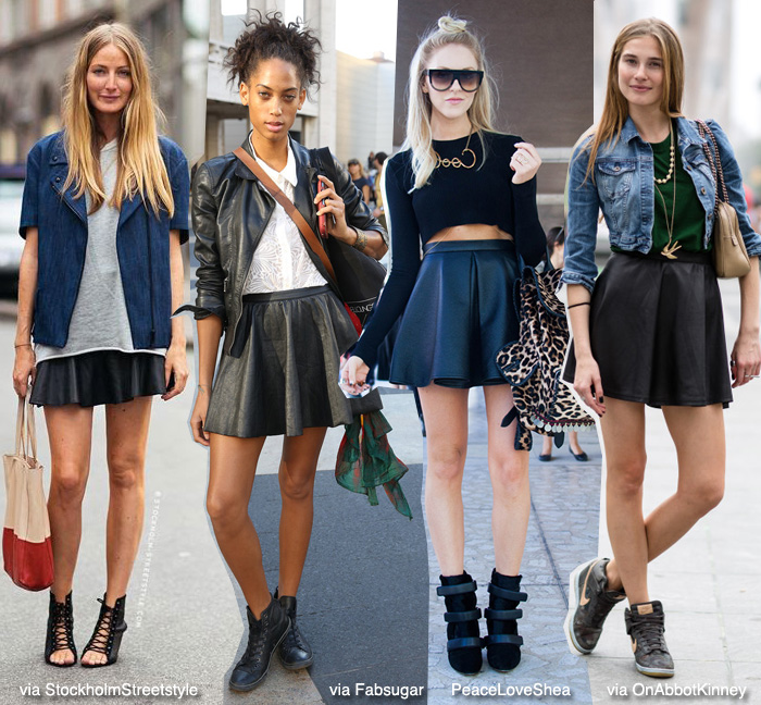 How to Wear: Black Skater Skirt | Blue is in Fashion this Year .