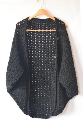 Easy Blanket Sweater Crochet Pattern | Crochet shrug pattern .