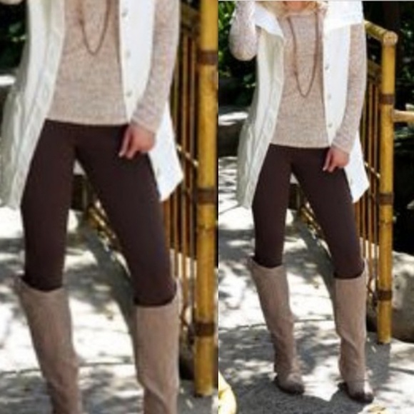 Sweetbb Pants & Jumpsuits | One Size Fleece Brown Leggings | Poshma