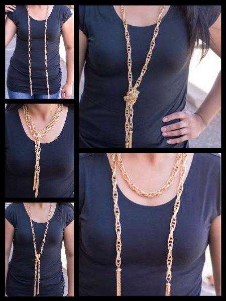 Gold Scarf Necklace | Gold scarf, Necklace, Paparazzi jewel