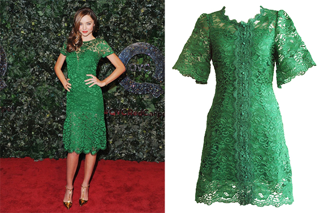 GET THE LOOK: Miranda Kerr in Green Lace Dress - shoeRA | Dubai's .