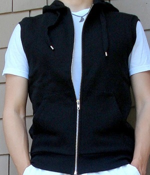 H&M Black Zip Up Hooded Vest - Men's Fashion For Le