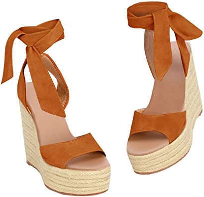 Amazon.com | Ruanyu Womens Open Toe Espadrille Wedge Sandals .