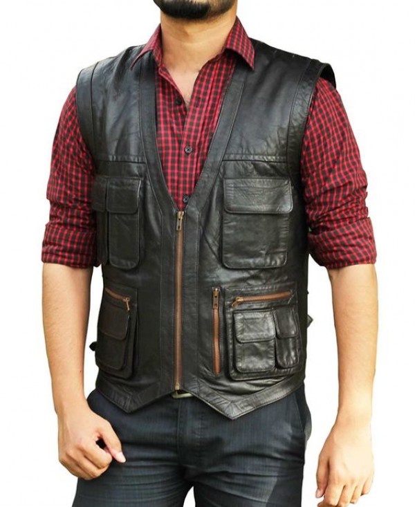 Men's Leather Motorcycle Vest | Custom Made Ve
