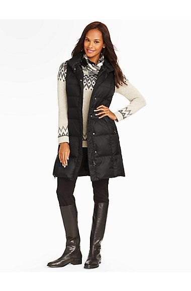 Long Puffer Vest | Coats and Outerwear | Womens black puffer vest .