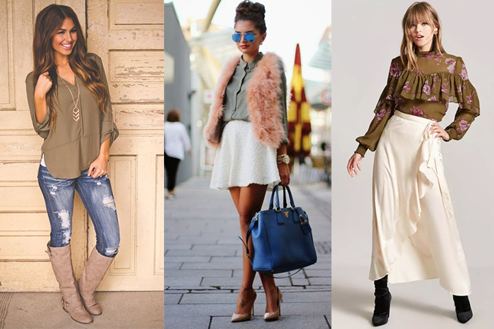 Olive green blouses | HOWTOWEAR Fashi