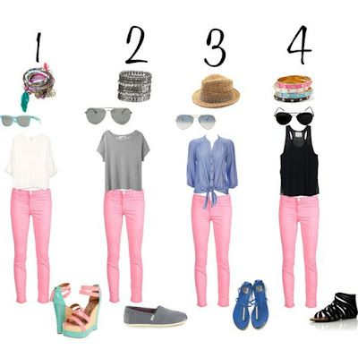How to wear pink jeans. | Light pink pants, Pink pants outfit .