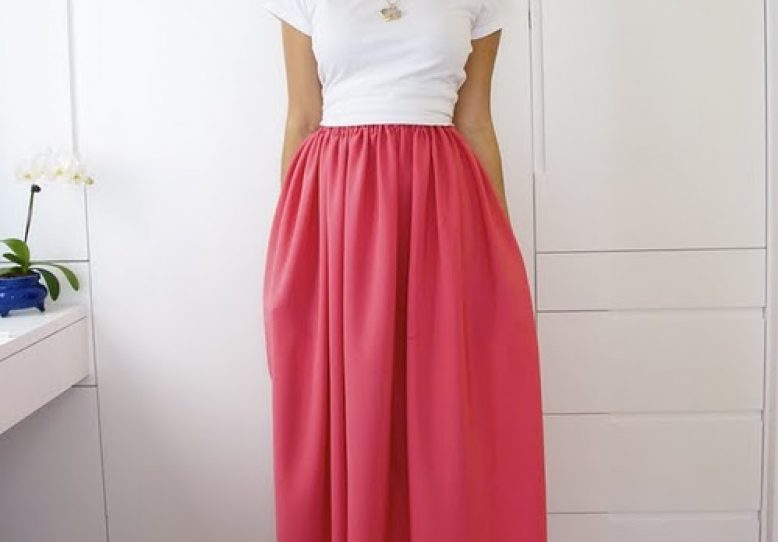 DIY Weekly - jil Sander Inspired Bright Pink Maxi Skirt .