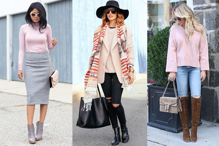 Pastel pink pullover sweaters | HOWTOWEAR Fashi