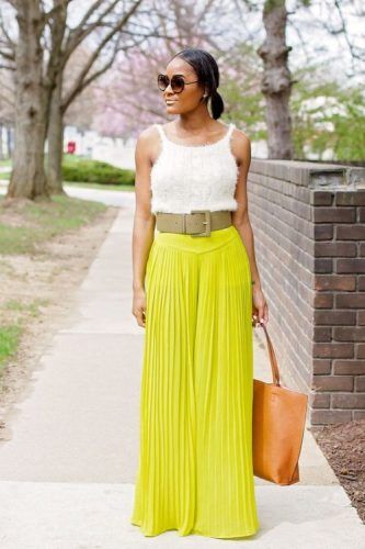 What to wear with palazzo pants | Fashion, Lace vest top, Palazzo .