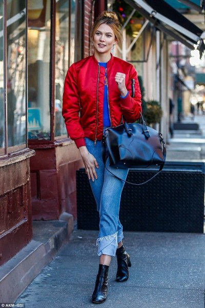 How to Wear Red Bomber Jacket: 13 Stunning Outfits for Ladies .