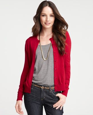New Arrivals | Ann Taylor | Red cardigan outfits, Red cardigan .