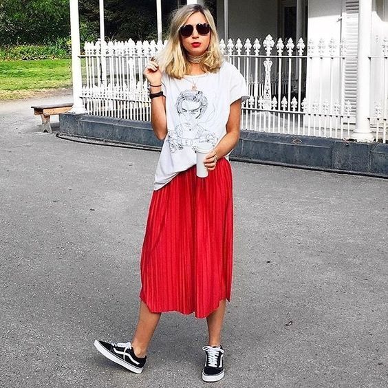 Just. Wear. Trainers. {Spring/Summer} | Red skirt outfits, Red .