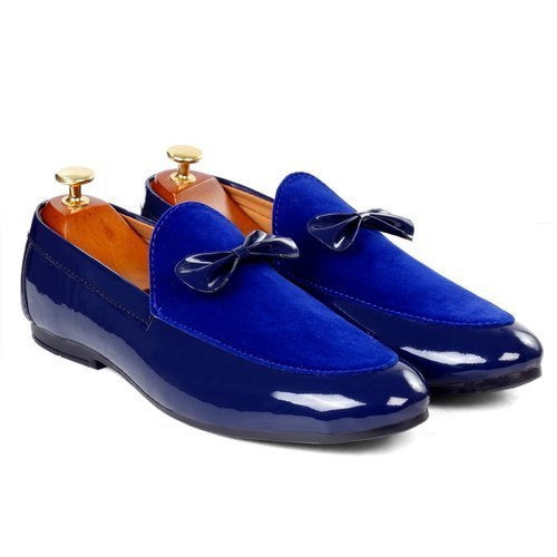 Party Wear Singing Bird Mens Synthetic Leather Royal Blue Loafer .