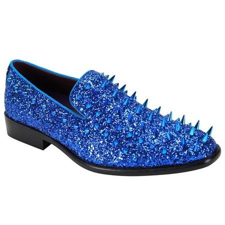 Prom Shoes Royal Blue Spike Loafer Tuxedo Shoes 67
