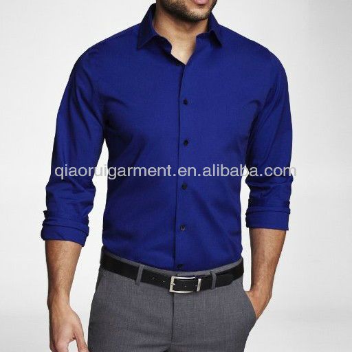 Men's Royal Blue Slim Fit Dress Shirt uniform shirt | Mens blue .