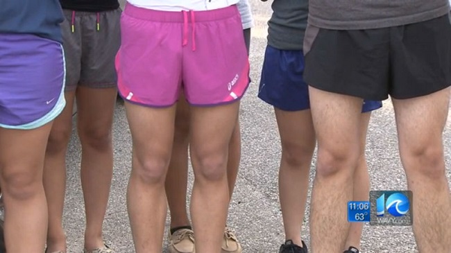Boys wear running shorts to test dress code equali