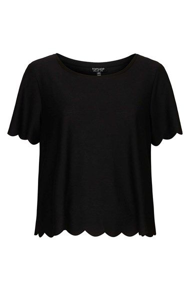 Scallop Frill Tee | Clothes, Shirts, To