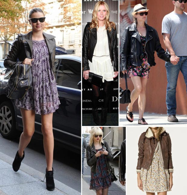 how to wear short summer dress in winter leather jacket .