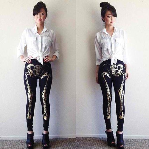 Skeleton Leggings - $42 Awesome! I wouldn't wear these, but they .