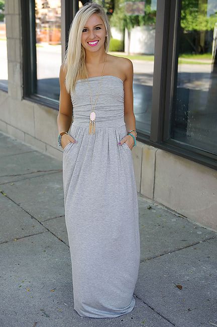 Chasing Summer Maxi Dress (Grey) | Tube maxi dresses, Maxi dress .
