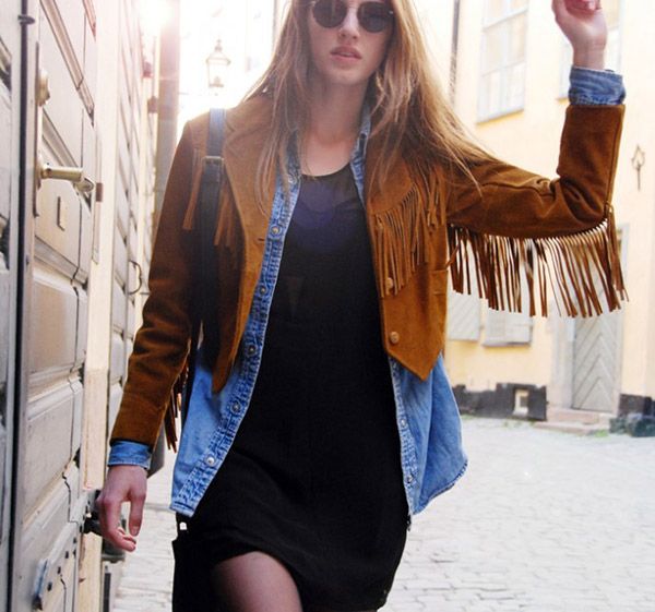ways to wear brown suede fringe jacket - Google Search | Suede .