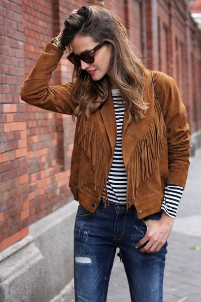How to Wear Suede Fringe Jacket: Outfit Ideas for Women - FMag.c