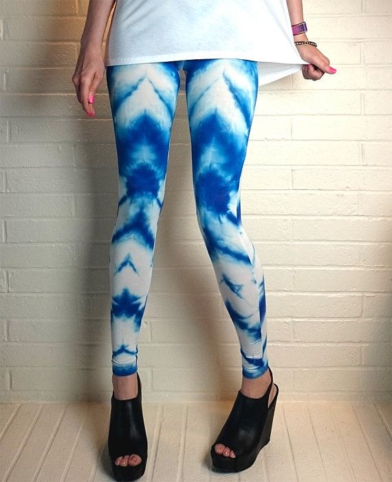 20% off SALE Tie Dye Leggings Shibori Chevron womens printed .