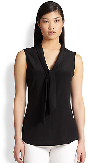 Saks Fifth Avenue Collection Silk Tie Front Blouse, $215 | Saks .