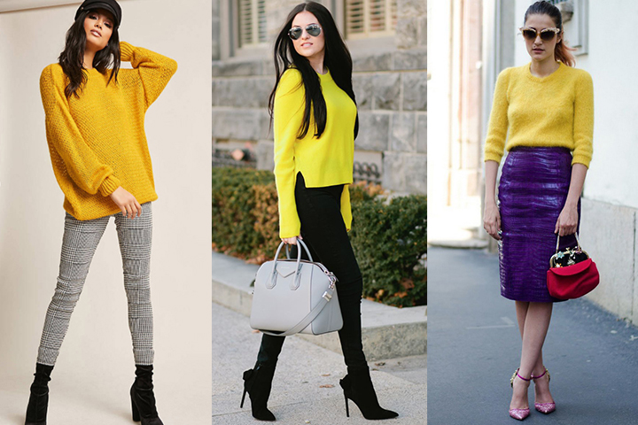 Yellow pullover sweaters | HOWTOWEAR Fashi