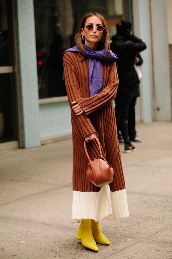 eccentric look of the sweater dress