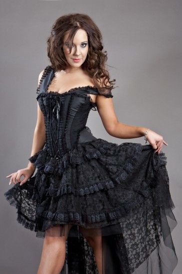 High low corset dress made of lace and tulle