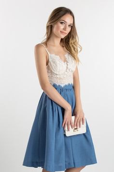 Lace bralette high waisted flare skirt