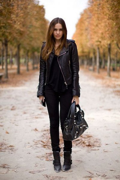 How to Wear Leather Biker Jacket for Women - FMag.c