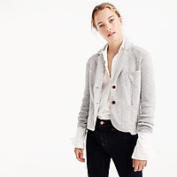 light gray pullover blazer with white shirt and black skinny jeans
