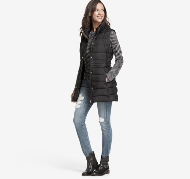 long quilted vest outfit