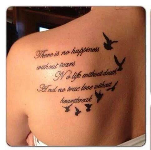 long quote with dove tattoo design